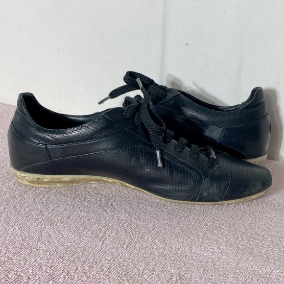 BOSS Hugo Boss Black Leather Low Top Trainers Sneakers 41 - Picture 7 of 15
